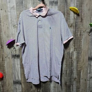 Polo Ralph Lauren Pink and Blue Striped Polo Shirt
